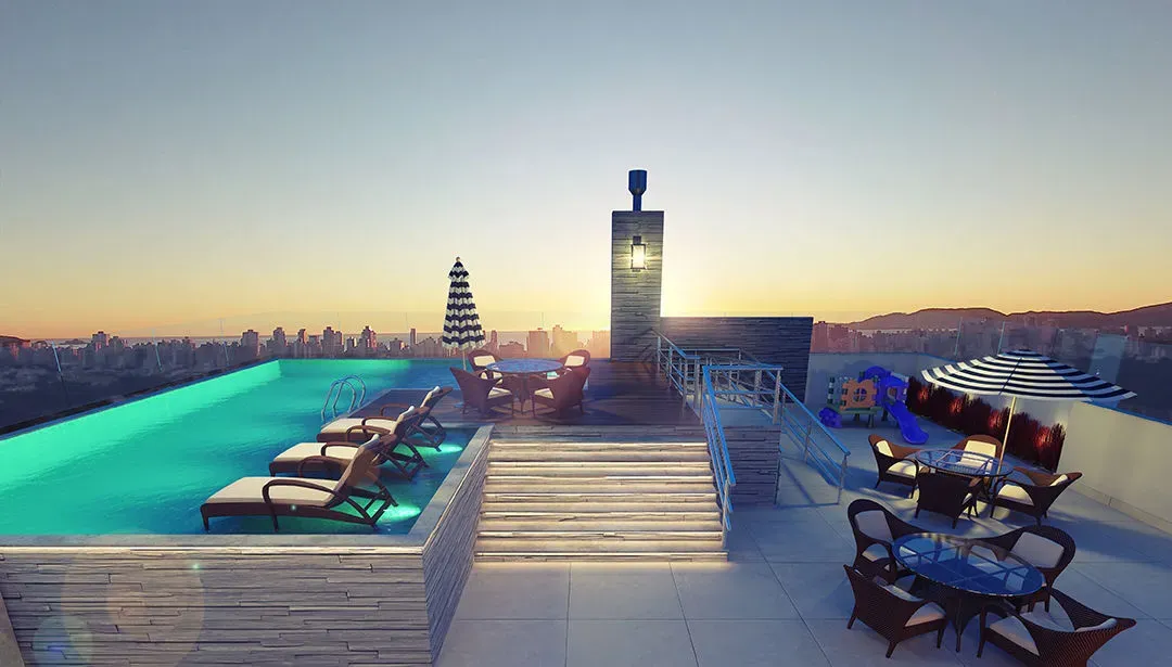 Apartamento em construção com 2 dormitórios e 1 vaga de garagem no bairro Morretes em Itapema