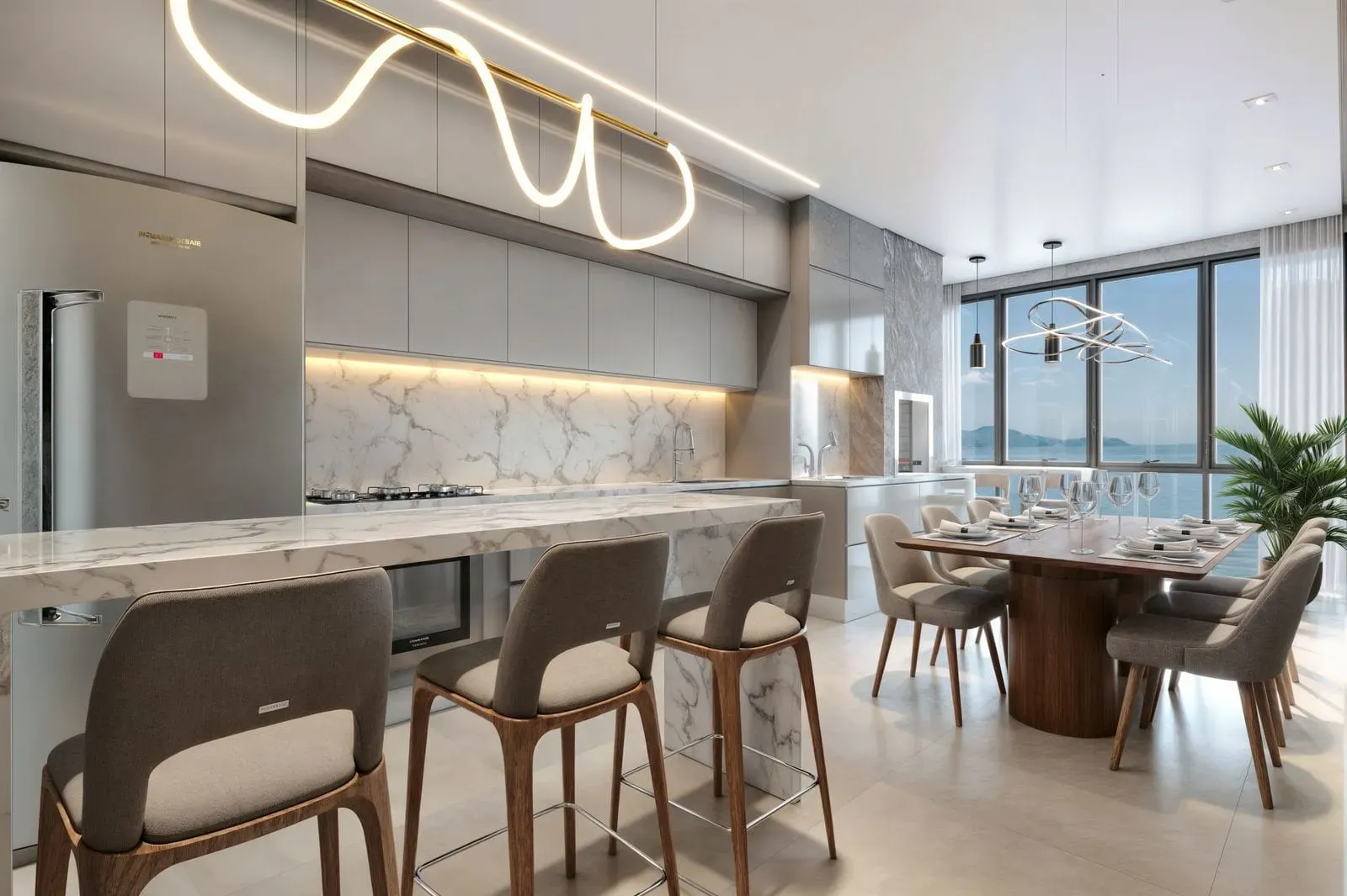 Apartamento na planta com 4 suítes e 3 vagas de garagem em Porto Belo