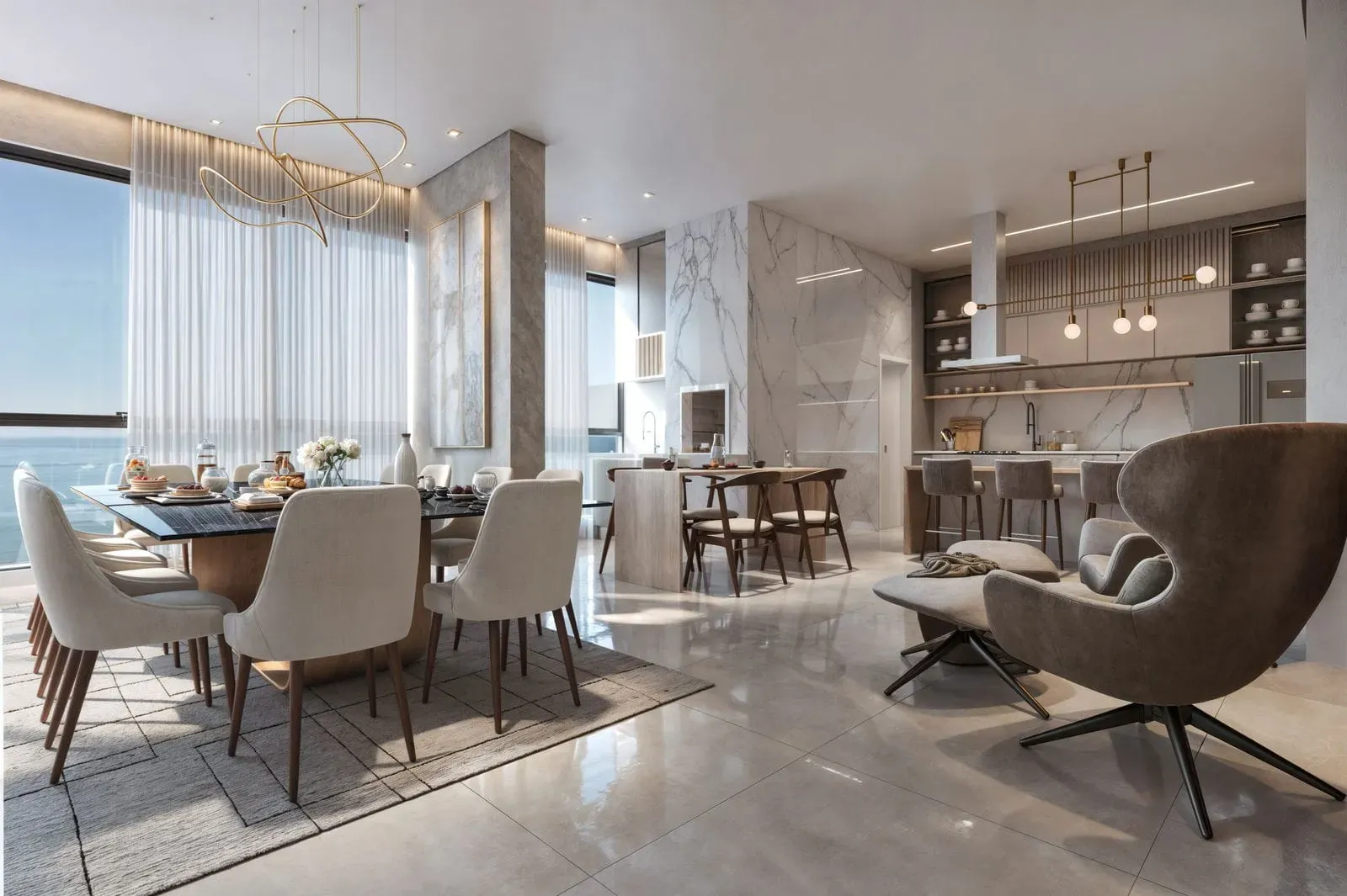 Apartamento na planta com 4 suítes e 3 vagas de garagem em Porto Belo