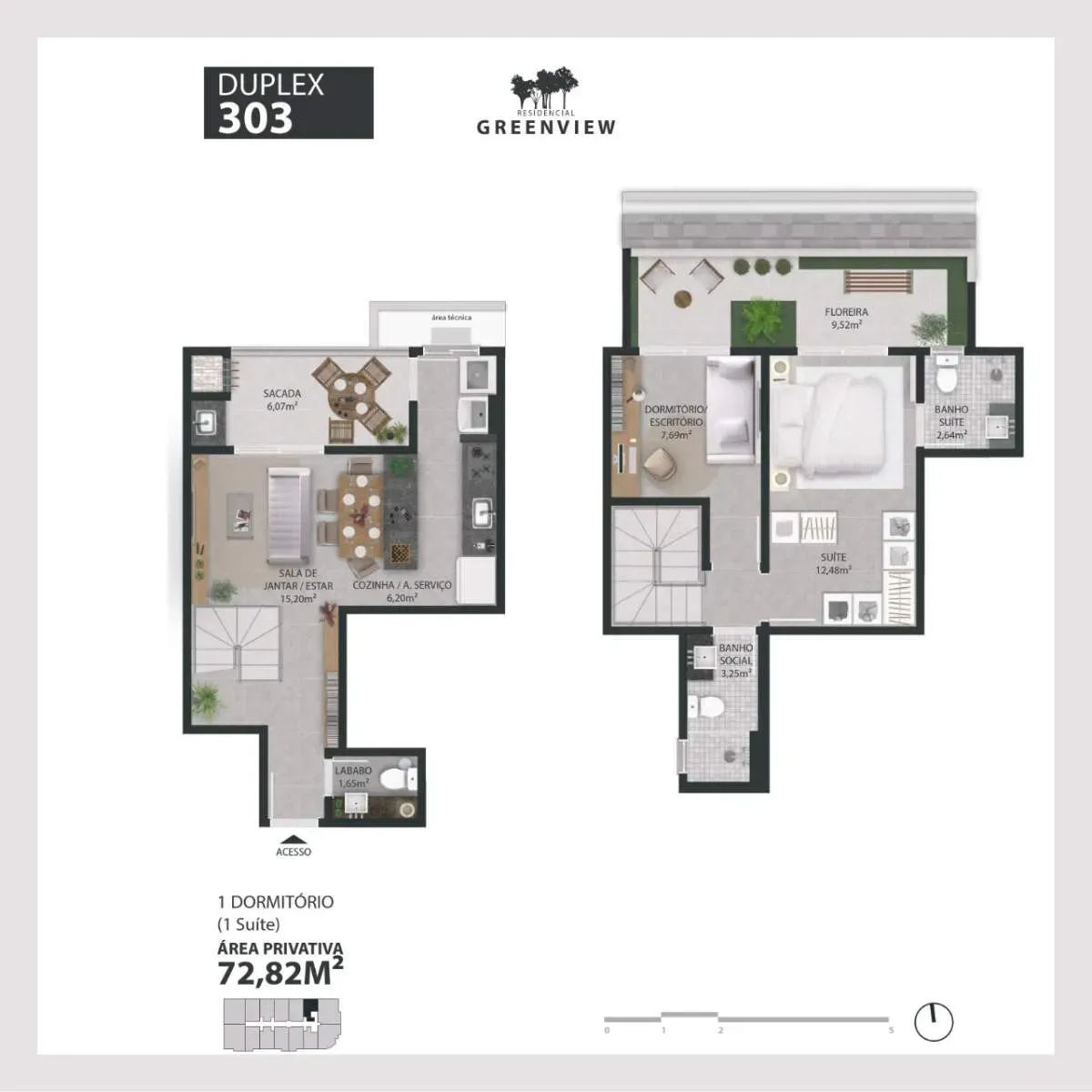 Apartamento 2 dormitórios sendo 1 suíte no Bairro Ingleses do Rio Vermelho em Florianópolis/SC