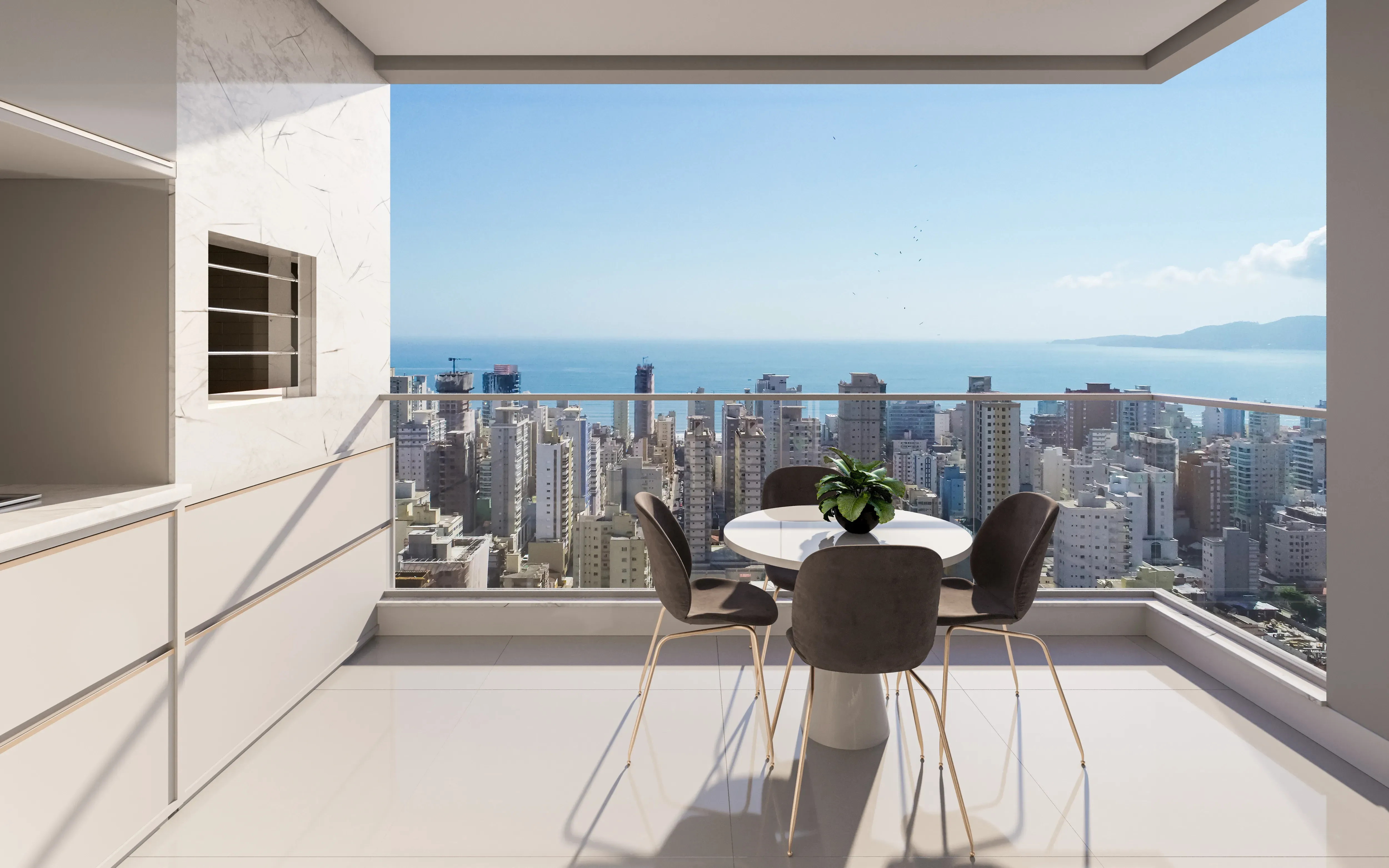 Apartamento com 4 dormitórios sendo 2 suítes e 2 vagas de garagem em Meia Praia- Itapema/SC