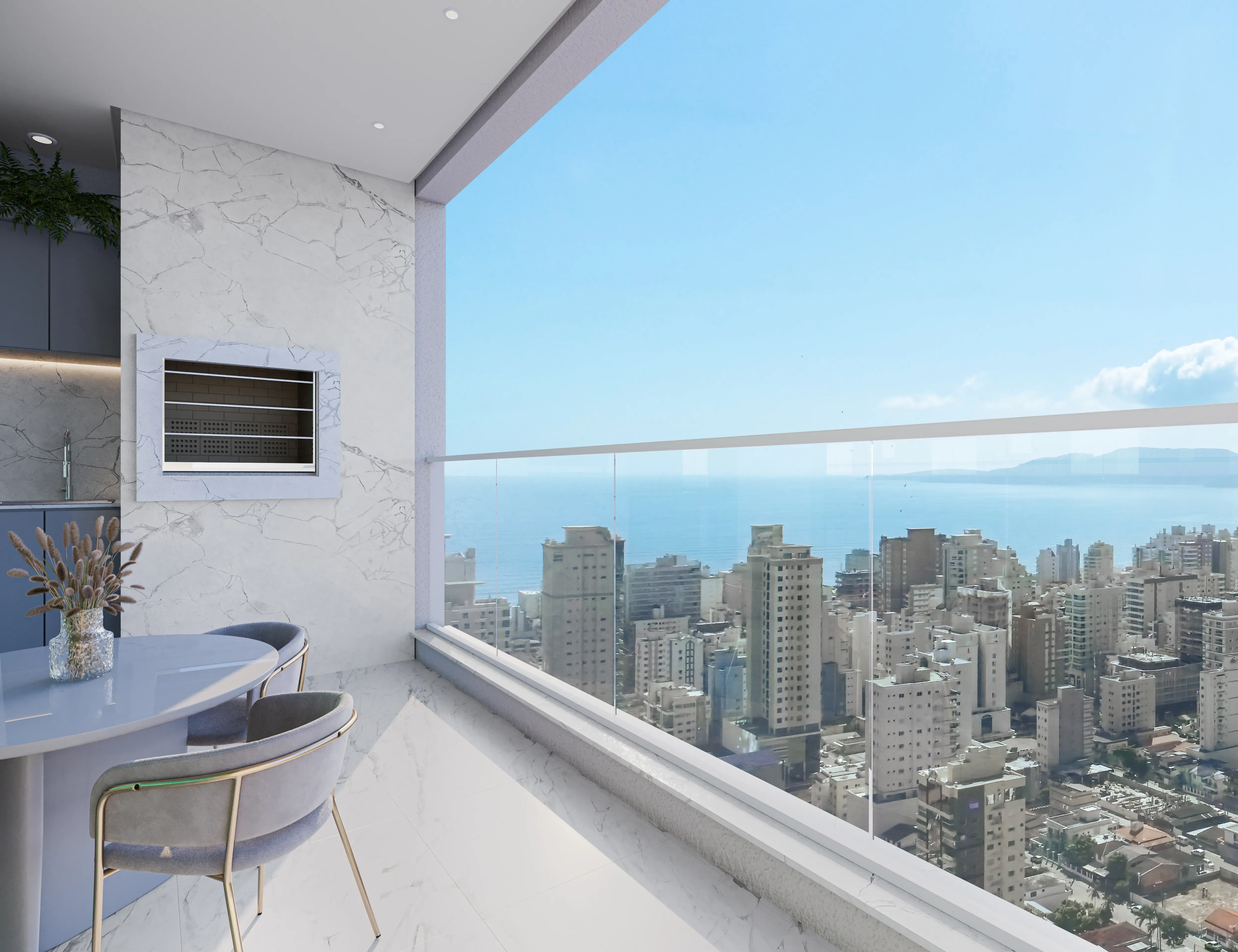 Apartamento com 4 dormitórios sendo 2 suítes e 2 vagas de garagem em Meia Praia- Itapema/SC