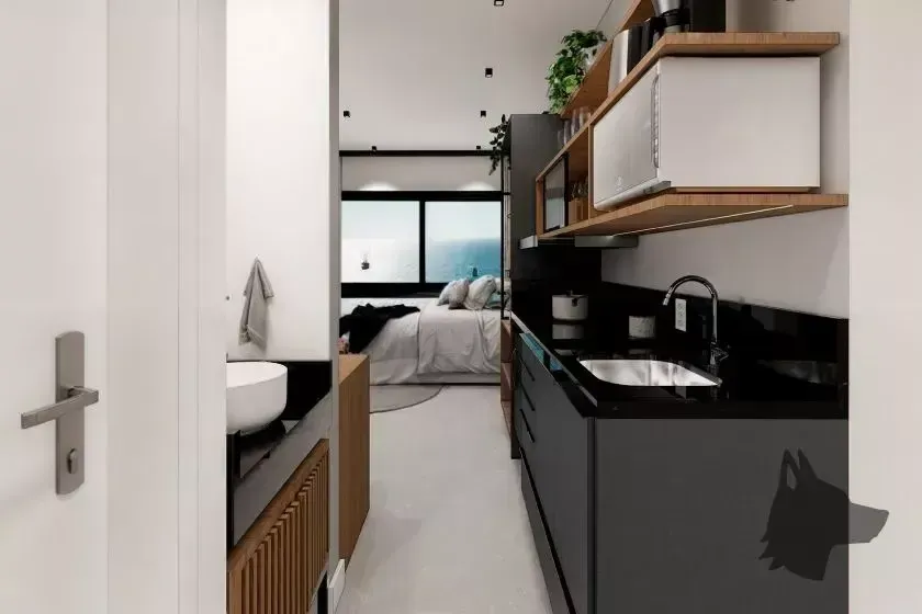 Apartamento com 1 dormitório sendo 1 suíte e 1 vaga de garagem em Florianópolis/SC