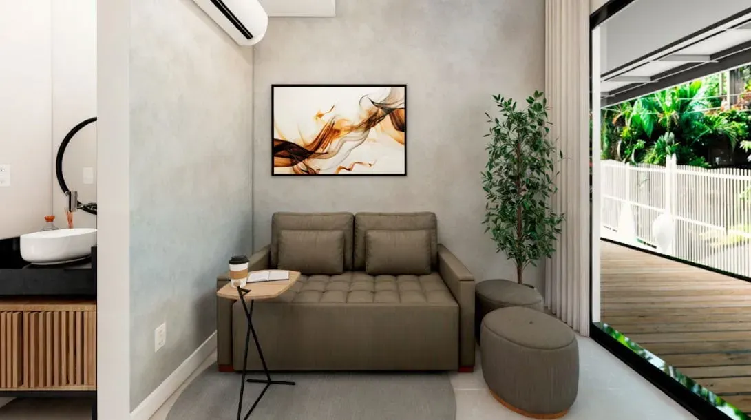 Apartamento com 1 dormitório sendo 1 suíte e 1 vaga de garagem em Florianópolis/SC