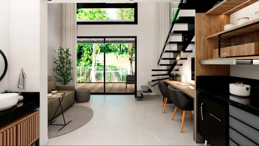 Apartamento com 1 dormitório sendo 1 suíte e 1 vaga de garagem em Florianópolis/SC