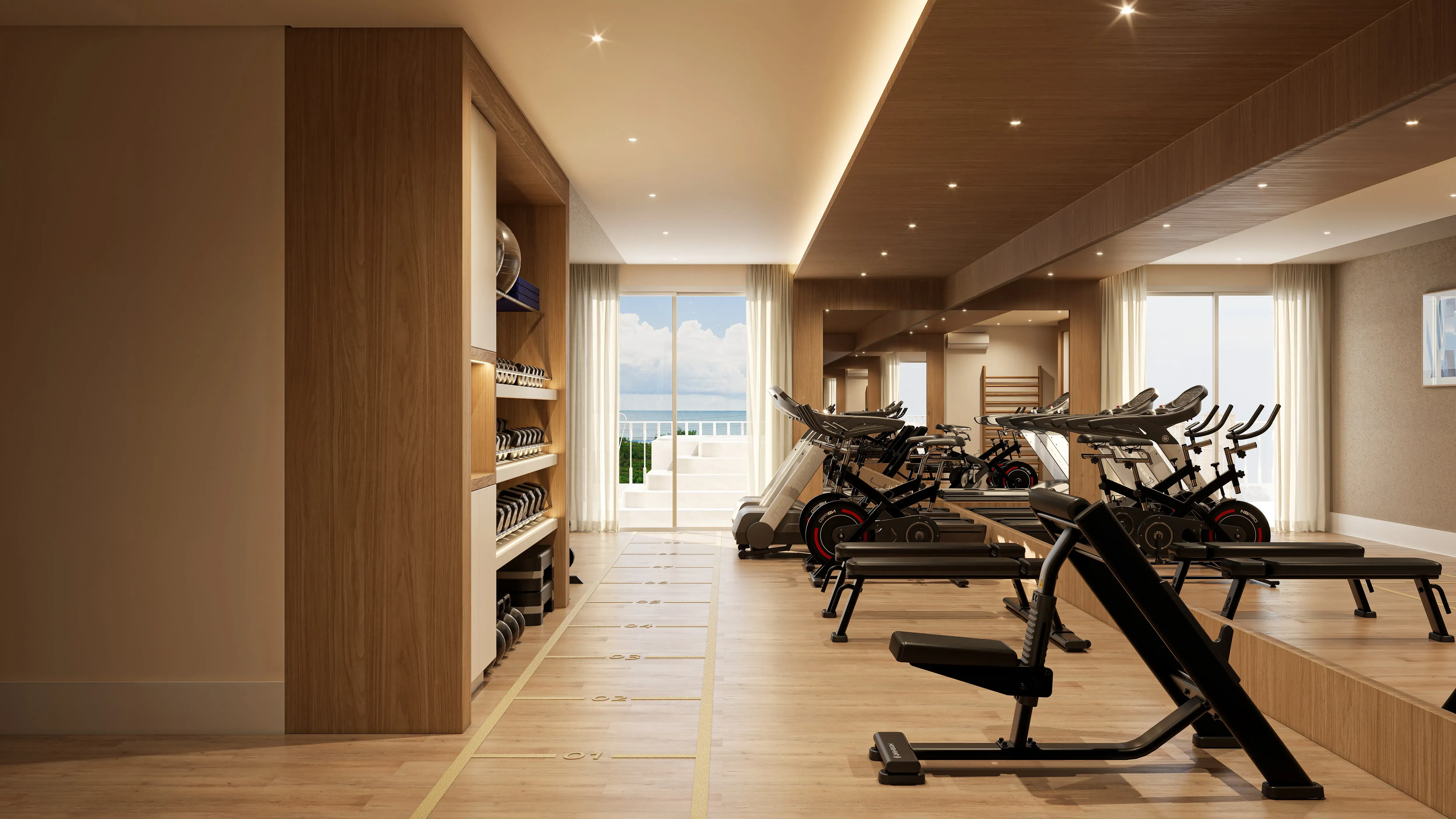 Apartamento frente mar com 3 suítes e 2 vagas de garagem no Centro de Navegantes/SC