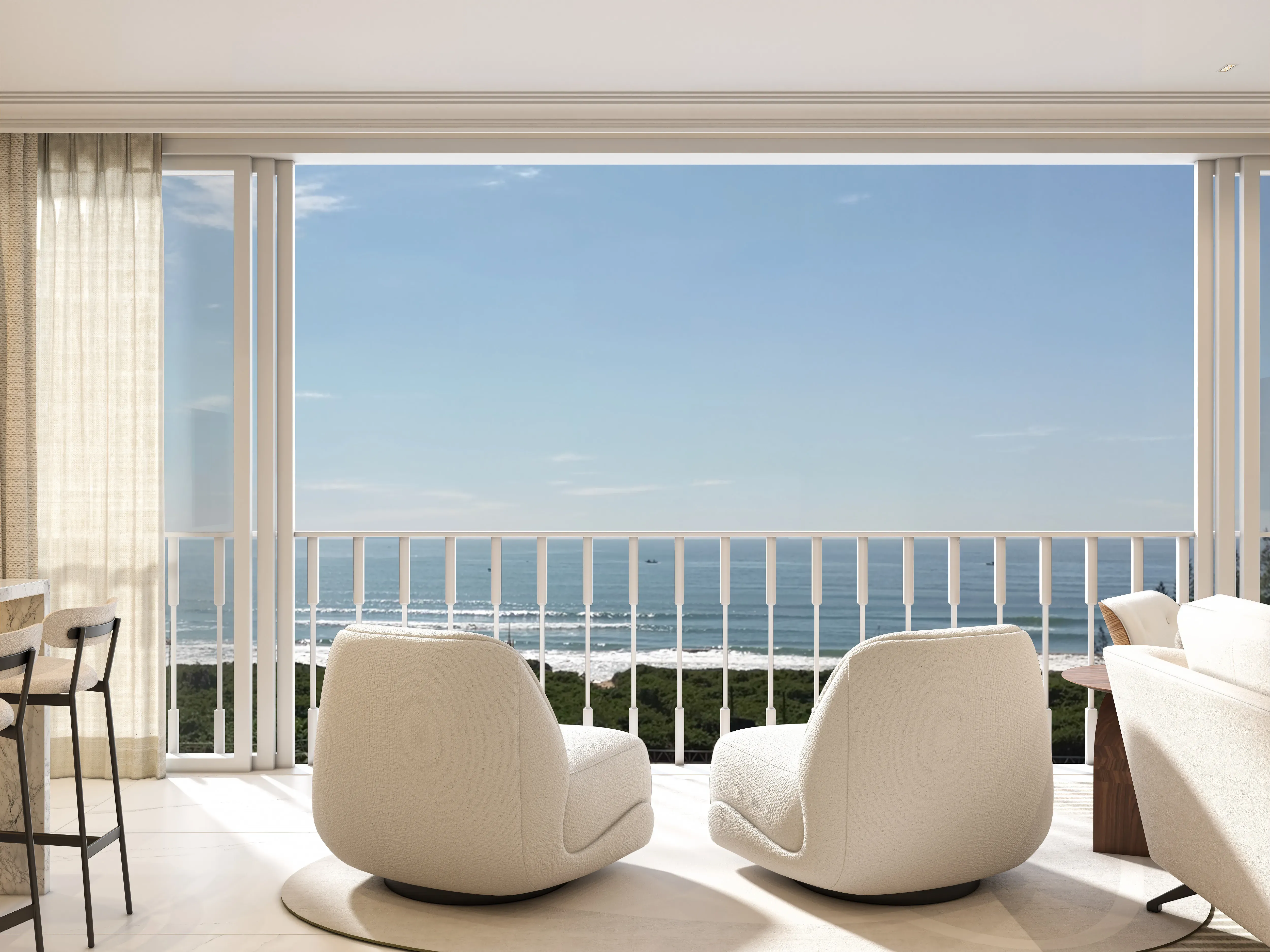 Apartamento frente mar com 3 suítes e 2 vagas de garagem no Centro de Navegantes/SC