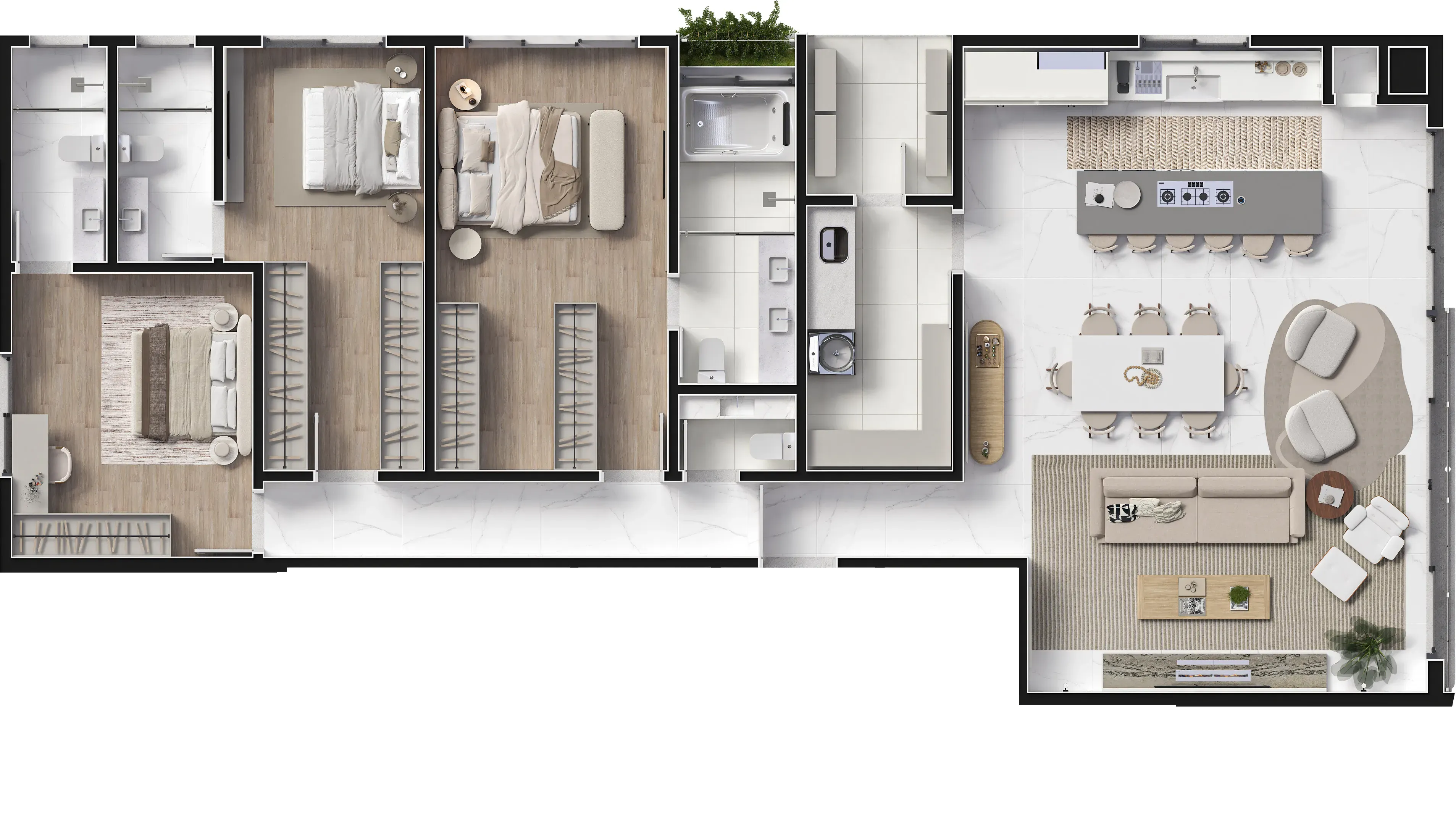 Apartamento frente mar com 3 suítes e 2 vagas de garagem no Centro de Navegantes/SC