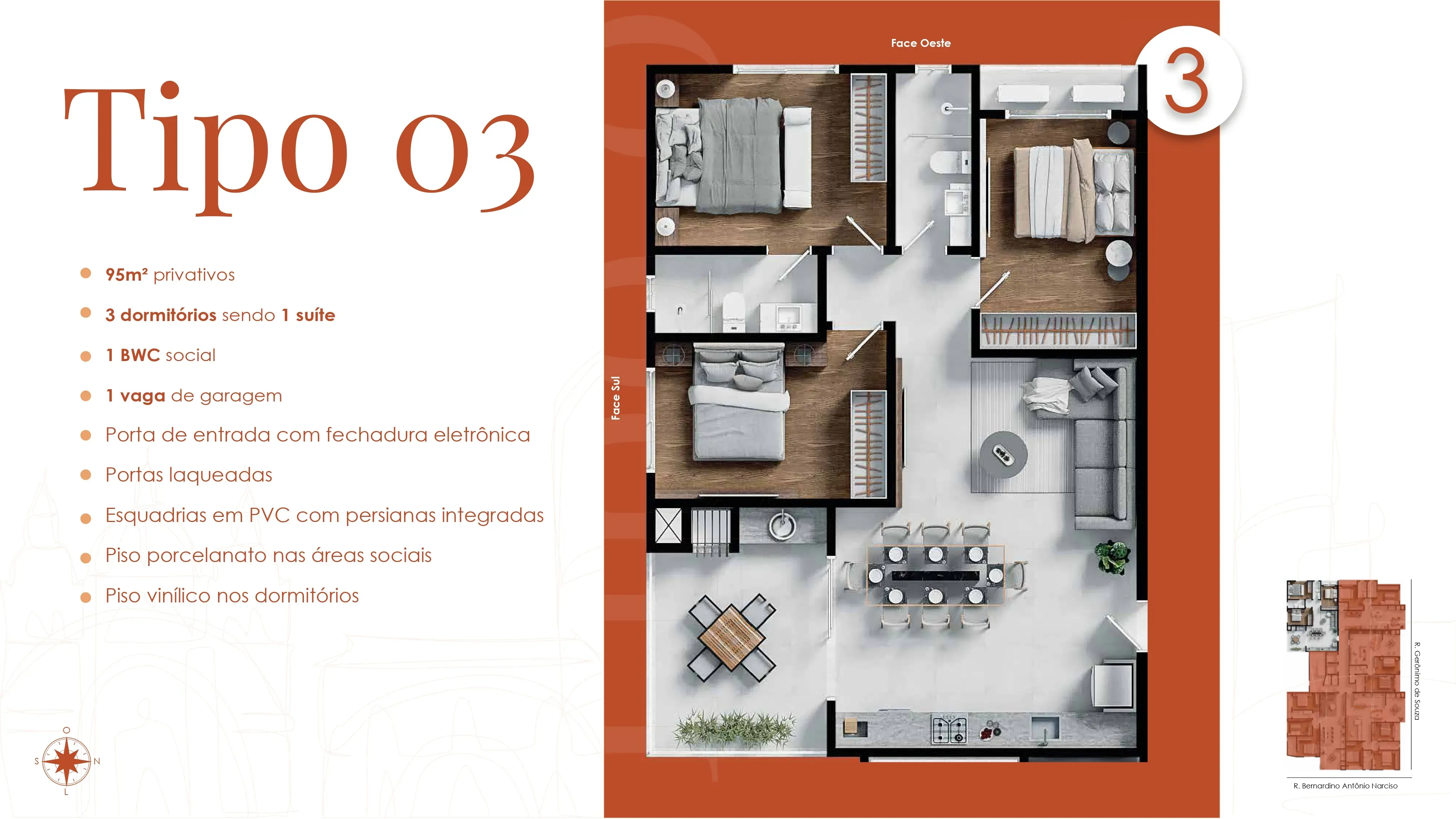 Apartamento com 2 dormitórios sendo 1 suíte a menos de 200m da praia de Gravatá Navegantes/SC