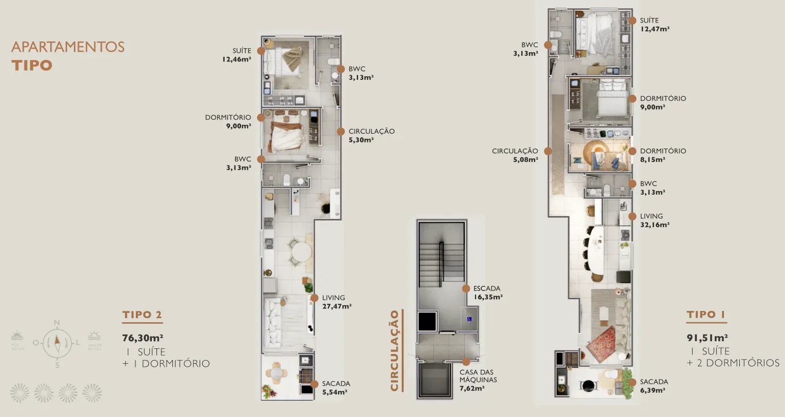 Apartamento na planta com 2 dormitórios sendo 1 suíte e 1 vaga de garagem em Gravatá, Navegantes/SC