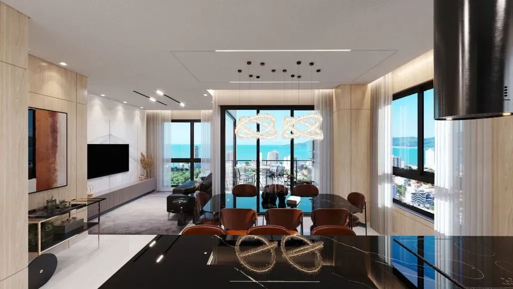 Apartamento com 3 dormitórios sendo 3 suítes e 2 vagas de garagem em Porto Belo/SC