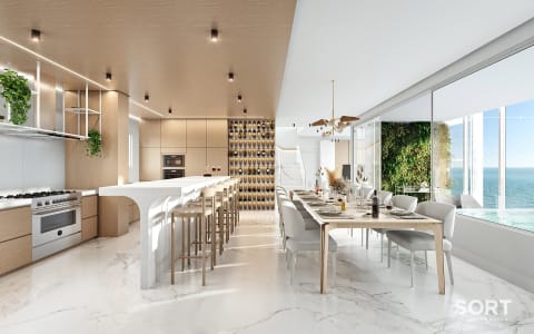 Sala Cozina Apartamento Edifício Sapphire Tower - FG
