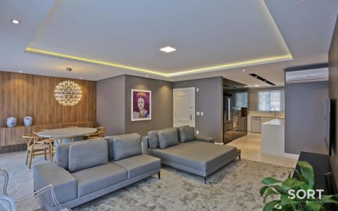 Sala de Estar Apartamento Quadra Mar no Edifício Acqualina Residence