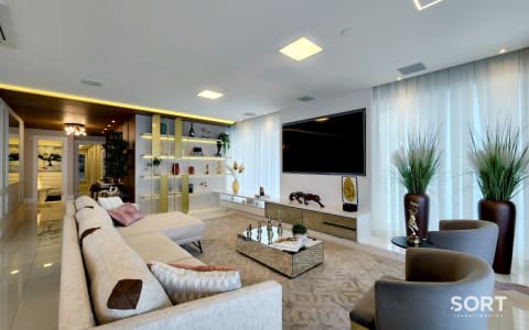 Sala de estar Apartamento Frente Mar no Edifício Epic Tower