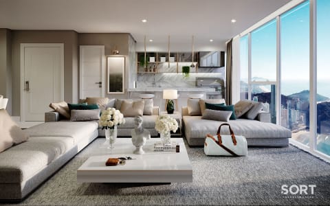 Living Apartamento Frente Mar no Edifício Boreal Tower