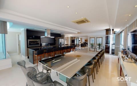 Sala de Jantar Apartamento Cobertura Duplex Frente Mar no Edifício Costão da Barra