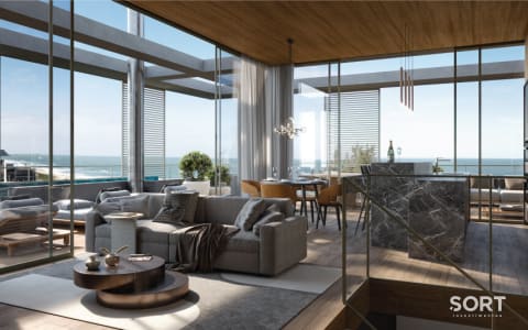 Living Apartamento Vista Mar no Edifício Horizon Luxury Residences