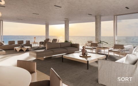 Living Apartamento Frente Mar no Edifício Bravo Living Apartamento Frente Mar no Edifício Bravo