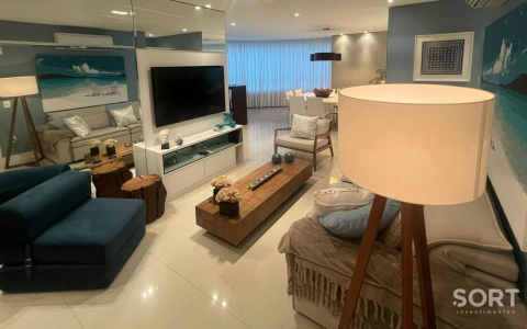 Living Apartamento Mobiliado na Barra Norte Edifício Torre de Mônaco
